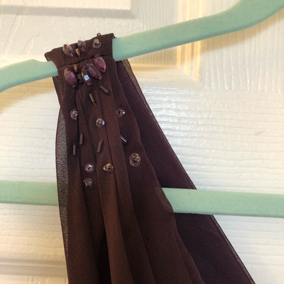 Purple floor length tiered evening dress, size 6 - Picture 5 of 8